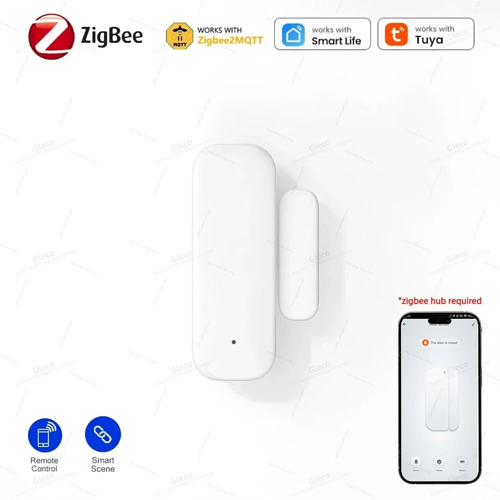 ZigBee Smart Window Door Gate Sensor Contact Detector Smart Life Security Alarm System Smart Home Tuya 2Mqtt App Remote Control