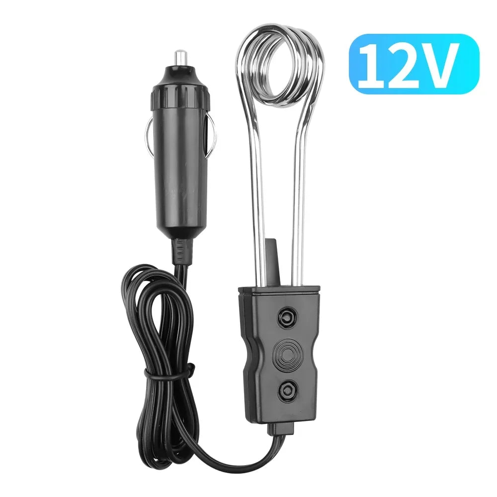 Portable Car Immersion Heater – 12V/24V Electric Coffee & Water Warmer