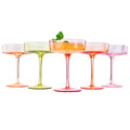 Como Ribbed Champagne Coupe Cocktail Glassware, Set of 5