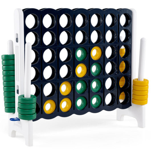 Jumbo 4-to-Score Game Set for Kids and Adults 3.5FT Tall by 4FT Wide Oversized Family Fun Game-Blue