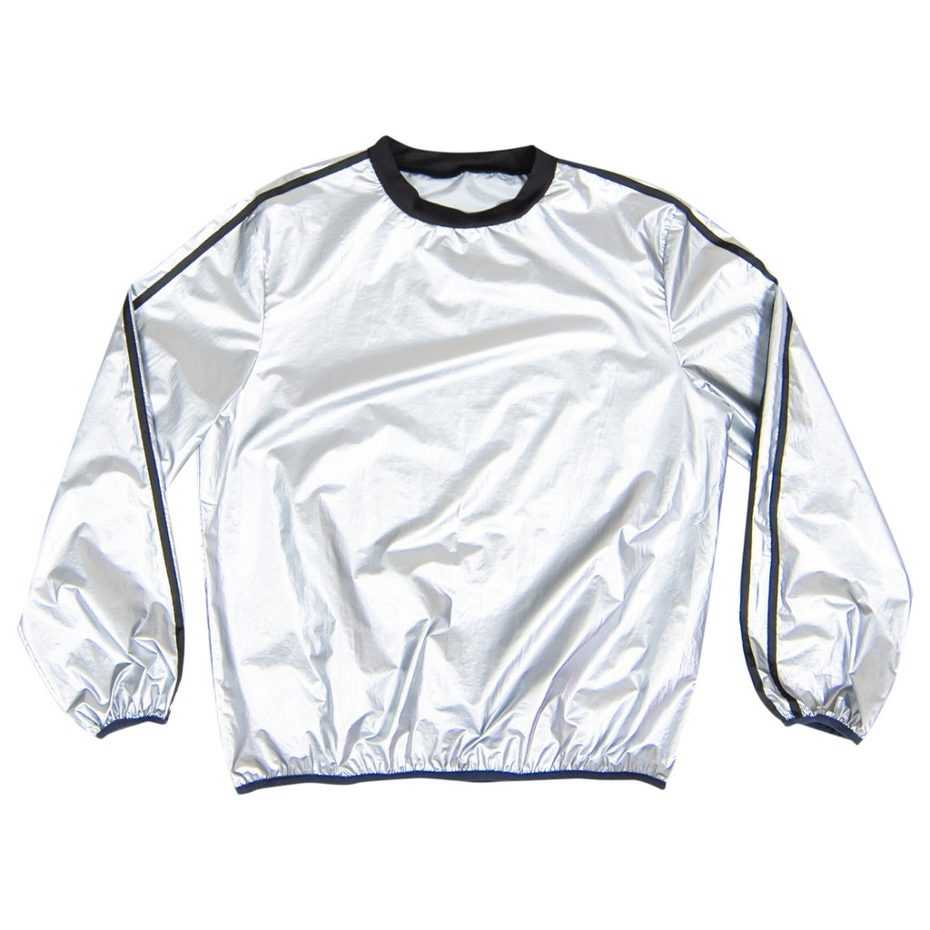Todd and Margo Shiny Silver 2 Piece Workout Top and Pants Halloween Costume Set