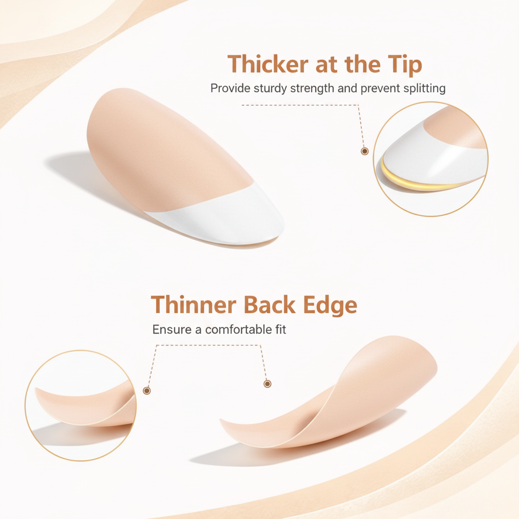 Salon-Style French Tip Press-On Nails - Square #04