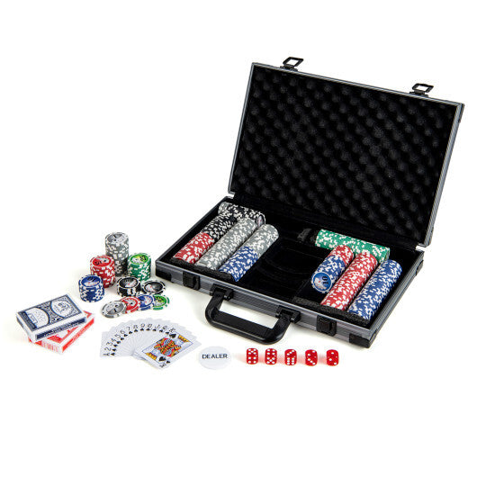 Texas Holdem Poker Chip Set Casino Poker Chips with 400 Pieces Chips-Black - Color: Black