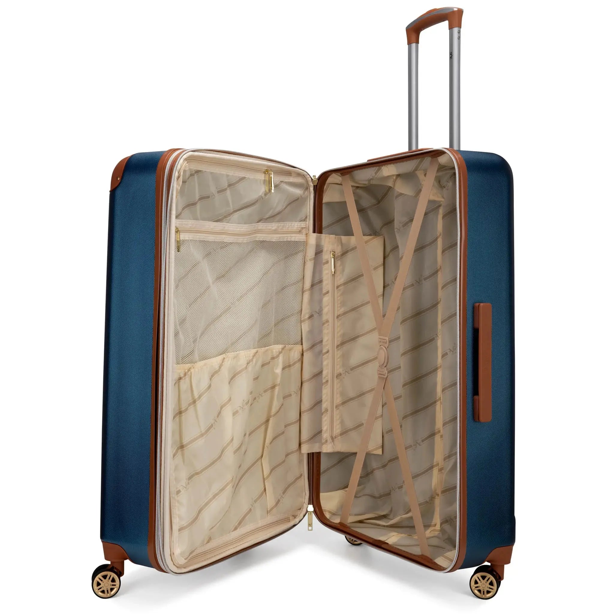 Vintage 3 Piece Expandable Retro Luggage Set