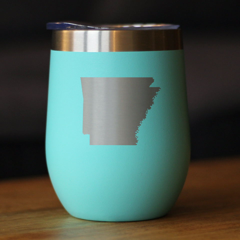 Arkansas State Outline - Wine Tumbler