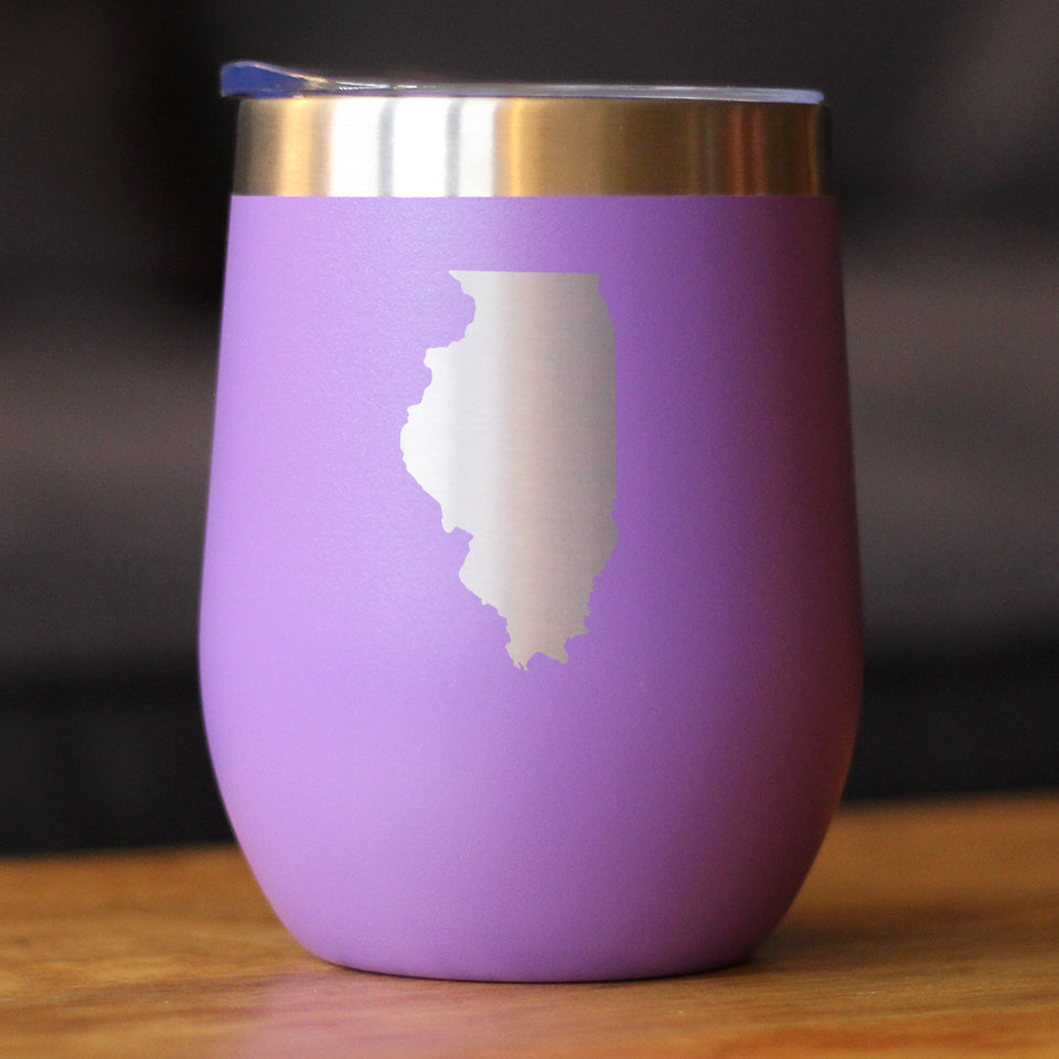 Illinois State Outline - Wine Tumbler
