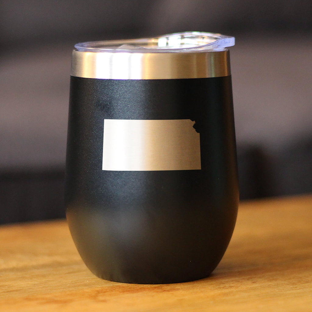Kansas State Outline - Wine Tumbler