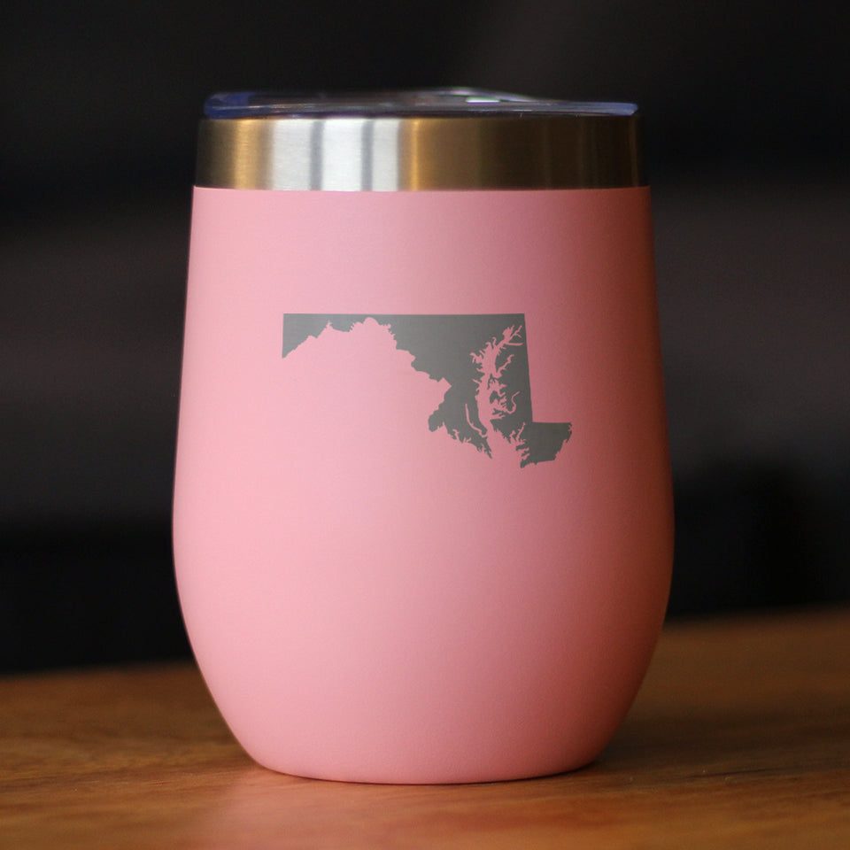Maryland State Outline - Wine Tumbler