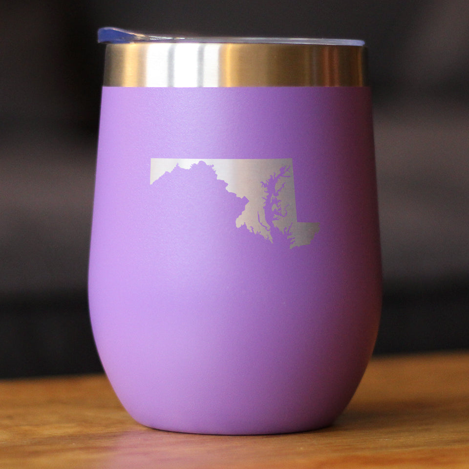 Maryland State Outline - Wine Tumbler