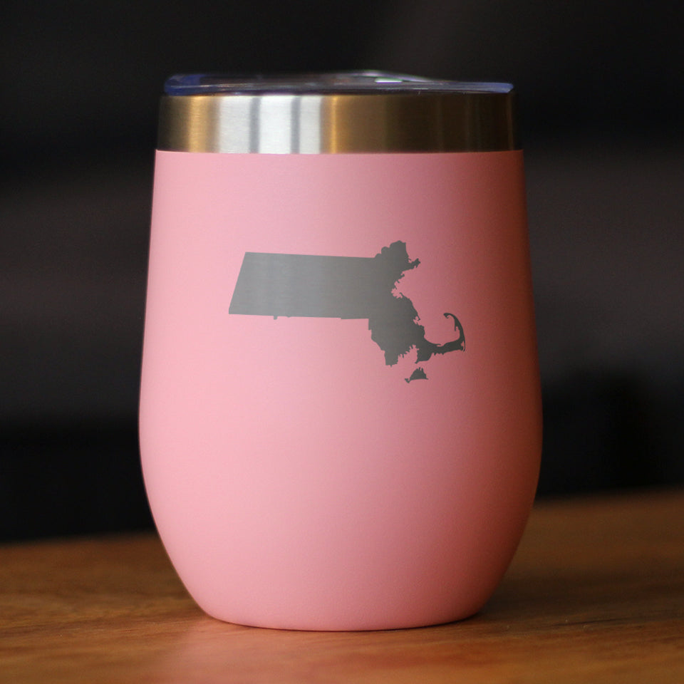 Massachusetts State Outline - Wine Tumbler