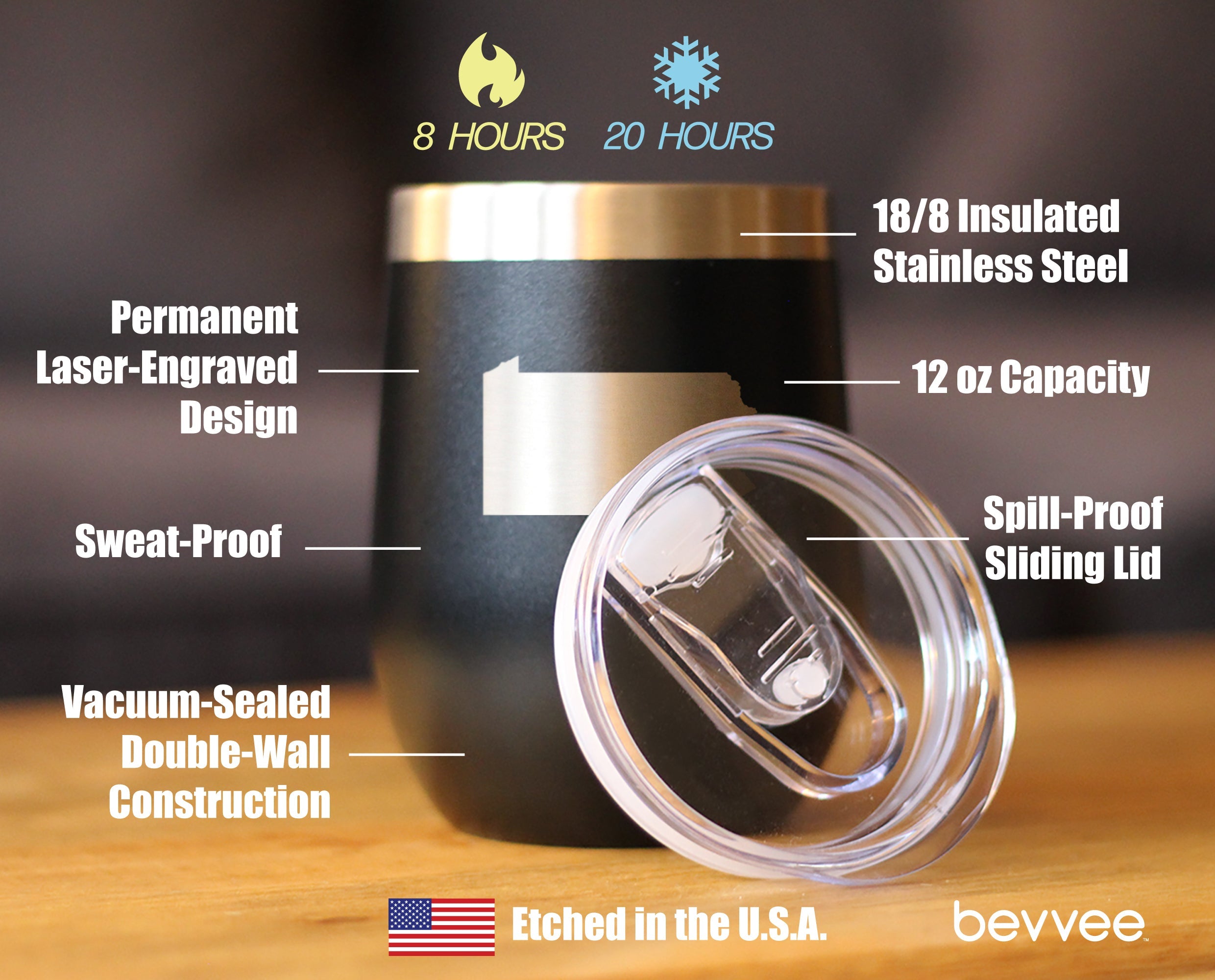 Pennsylvania Sate Outline - Wine Tumbler