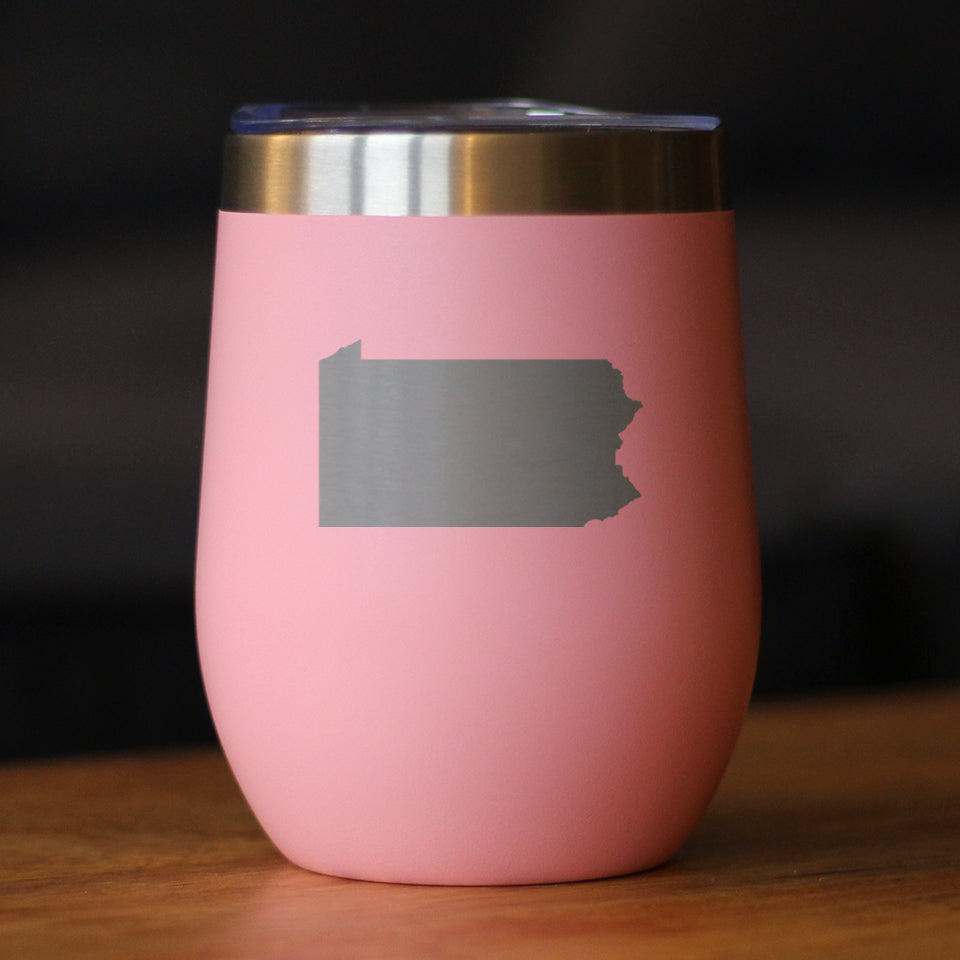 Pennsylvania Sate Outline - Wine Tumbler