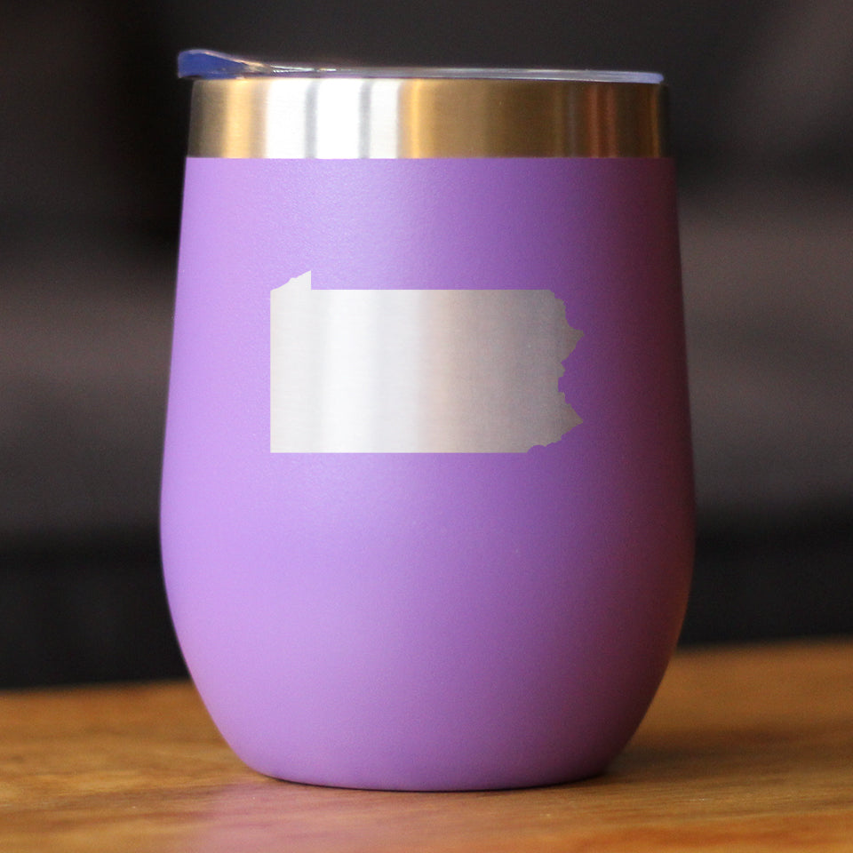 Pennsylvania Sate Outline - Wine Tumbler