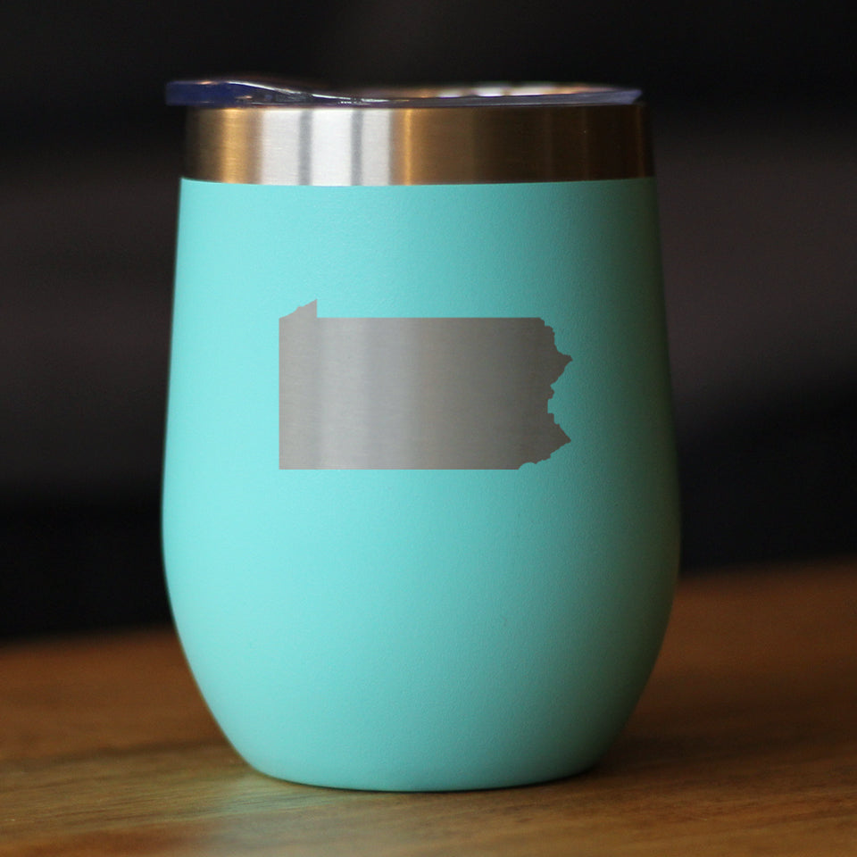 Pennsylvania Sate Outline - Wine Tumbler