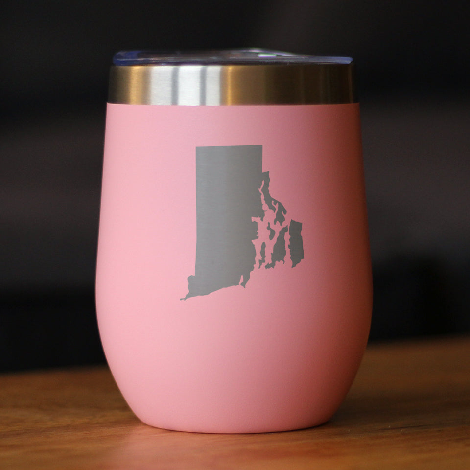 Rhode Island State Outline - Wine Tumbler