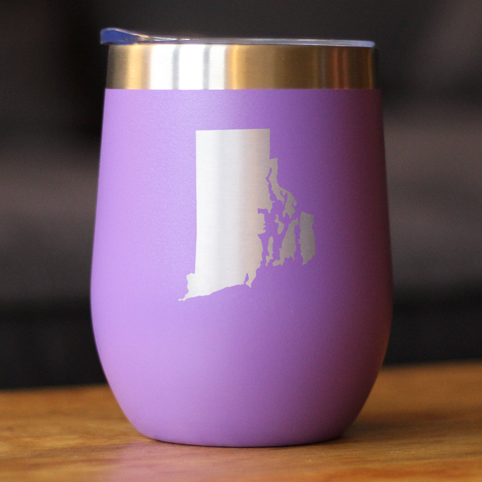 Rhode Island State Outline - Wine Tumbler