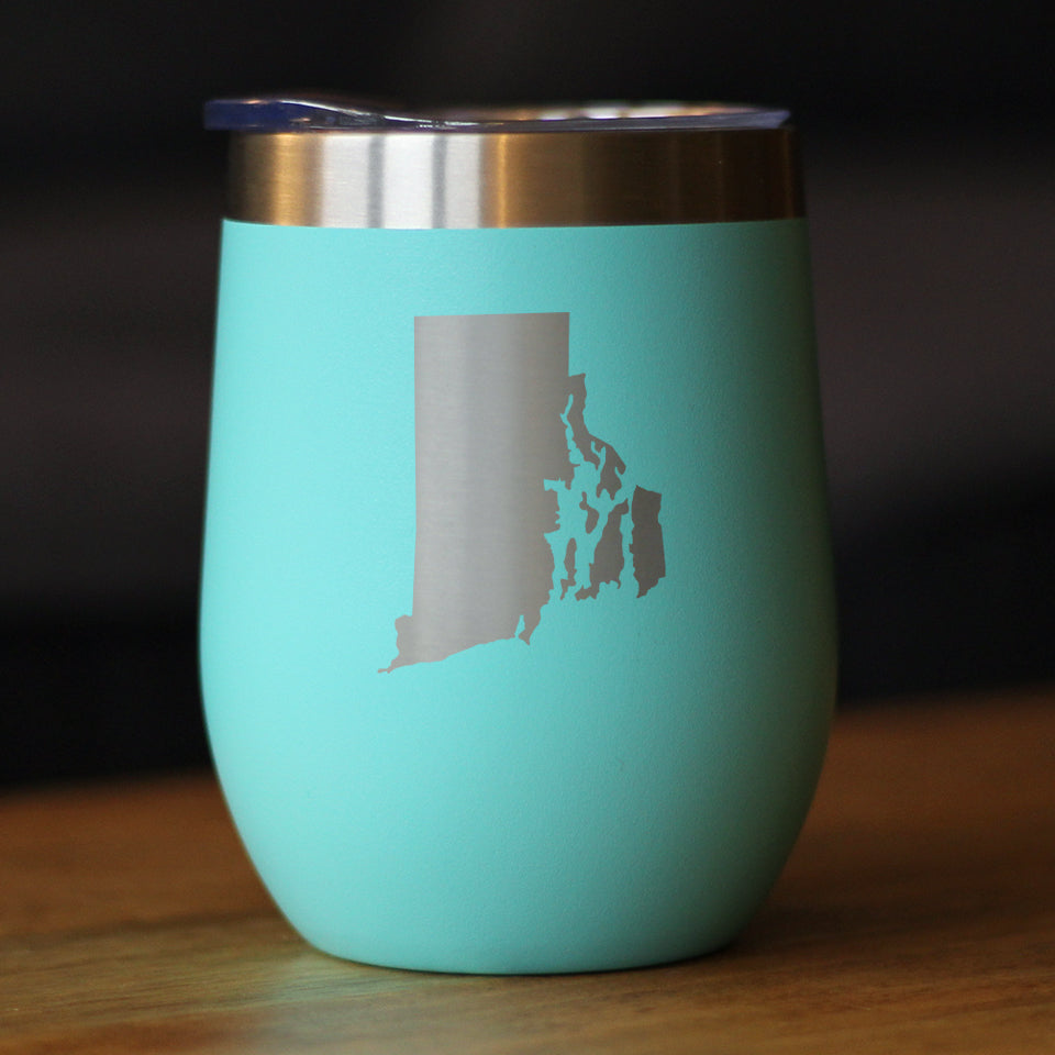 Rhode Island State Outline - Wine Tumbler