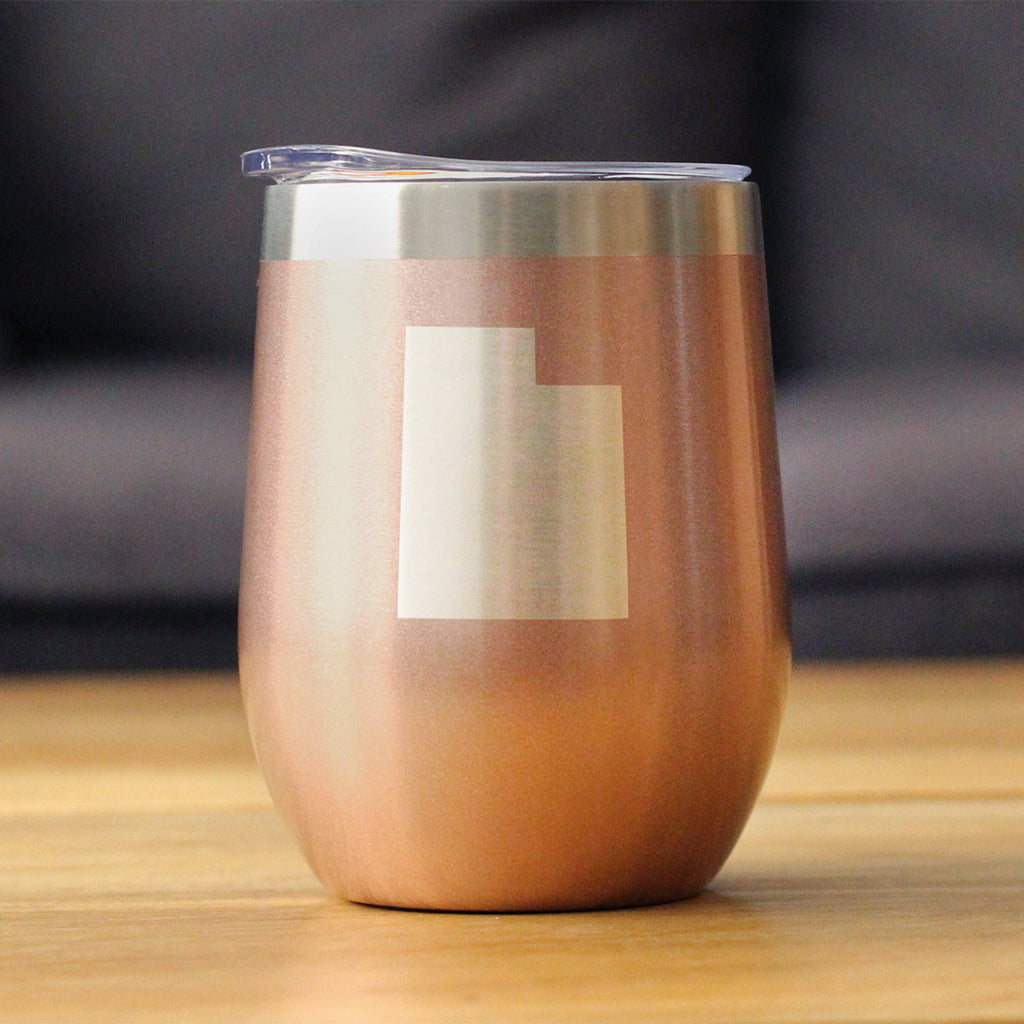 Utah State Outline - Wine Tumbler