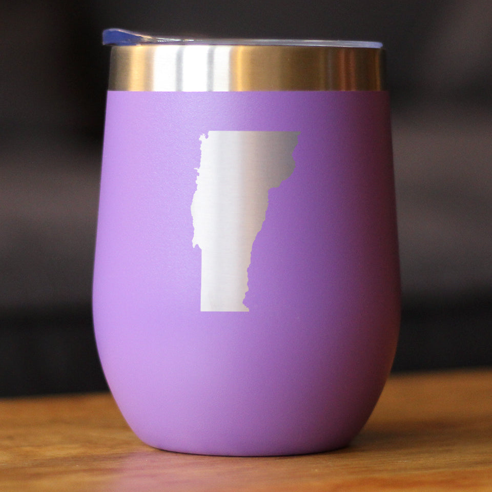 Vermont State Outline - Wine Tumbler