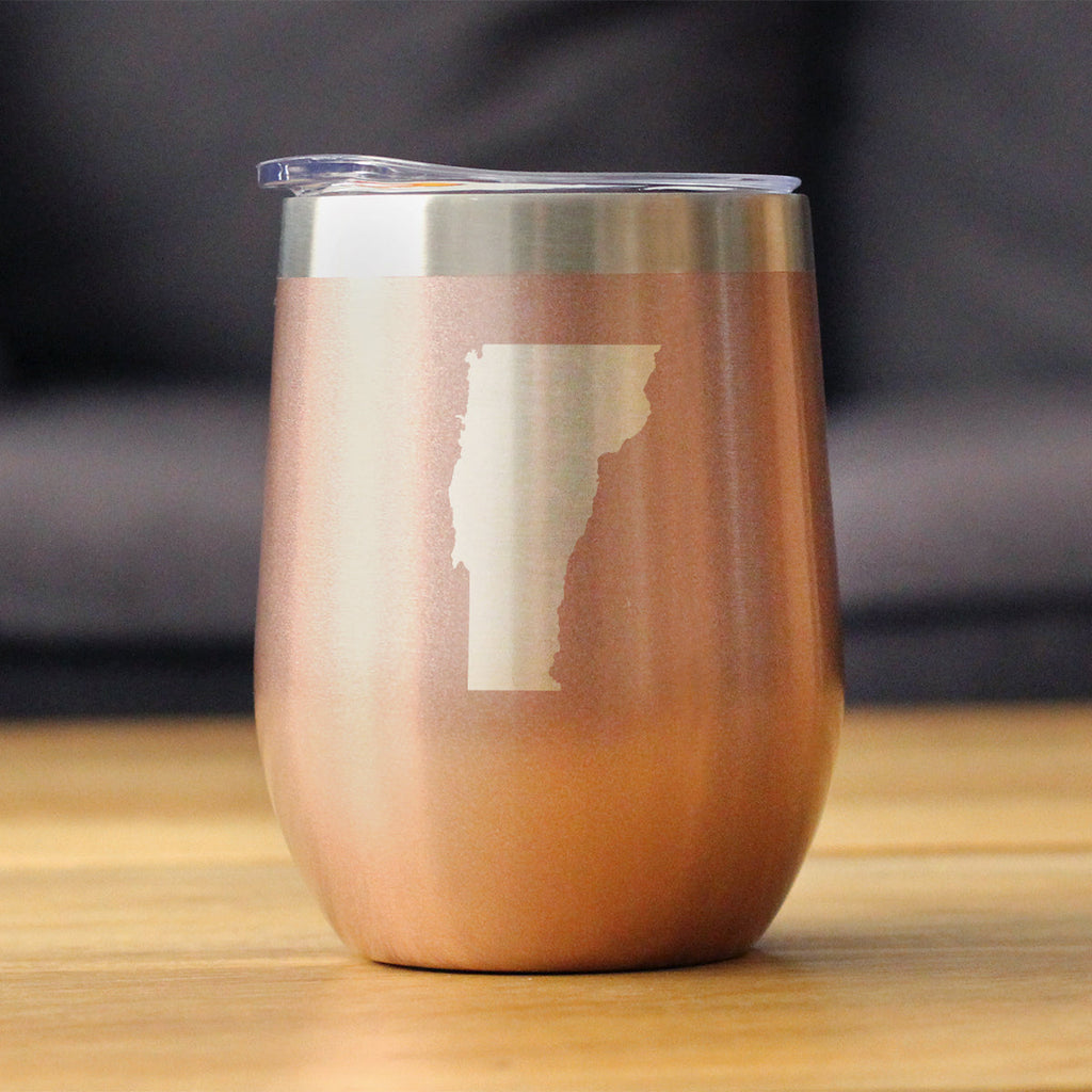 Vermont State Outline - Wine Tumbler