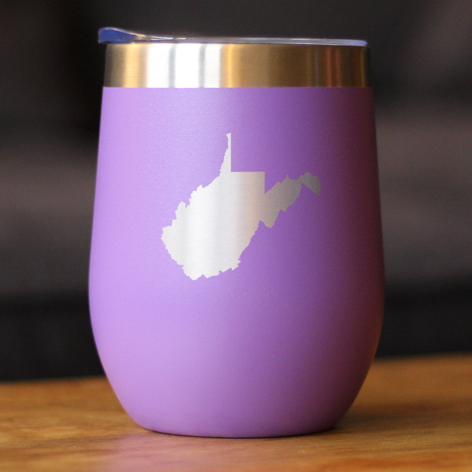 West Virginia State Outline - Wine Tumbler