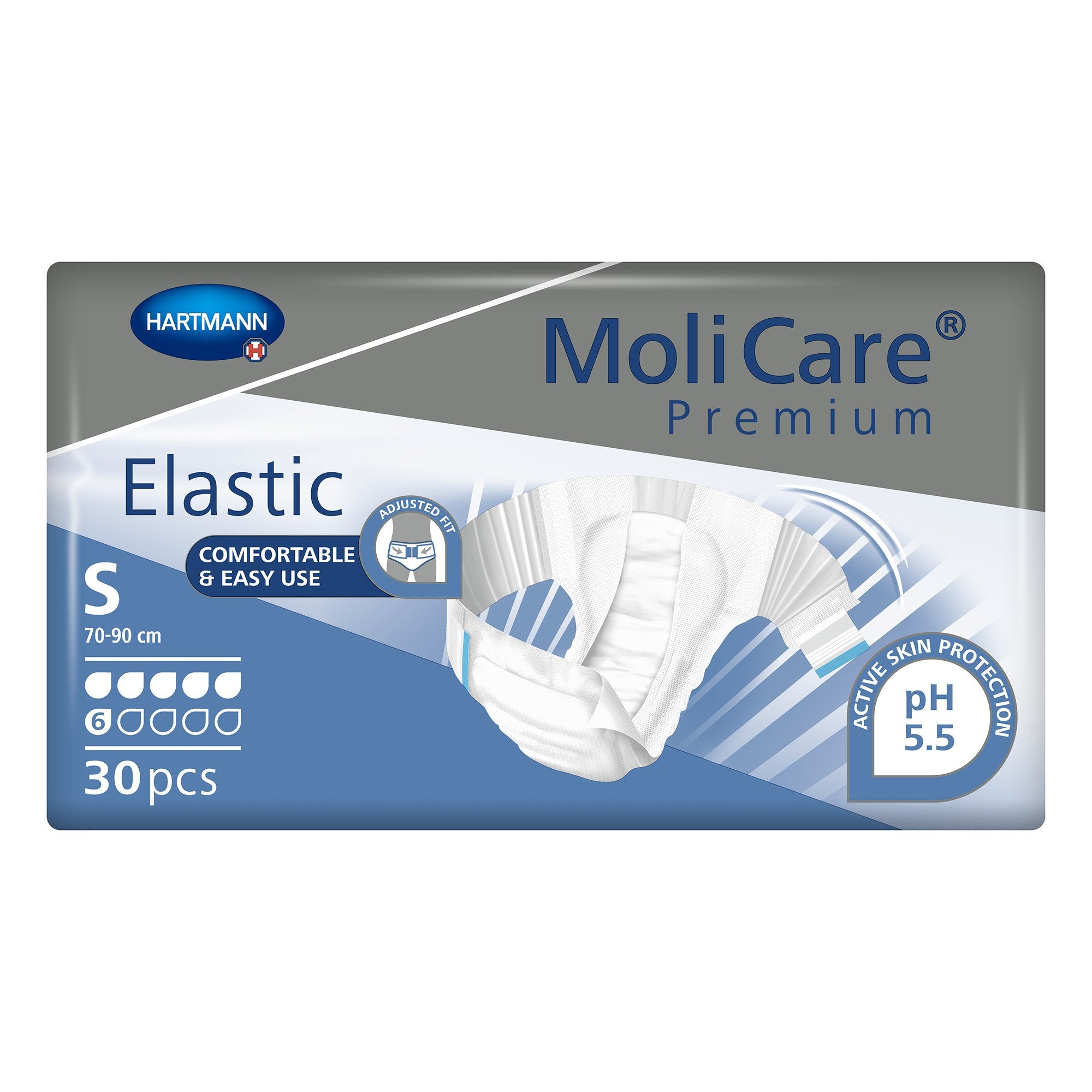 MoliCare® Premium Elastic 6 Drop Absorbency Incontinence Briefs, Small 165271