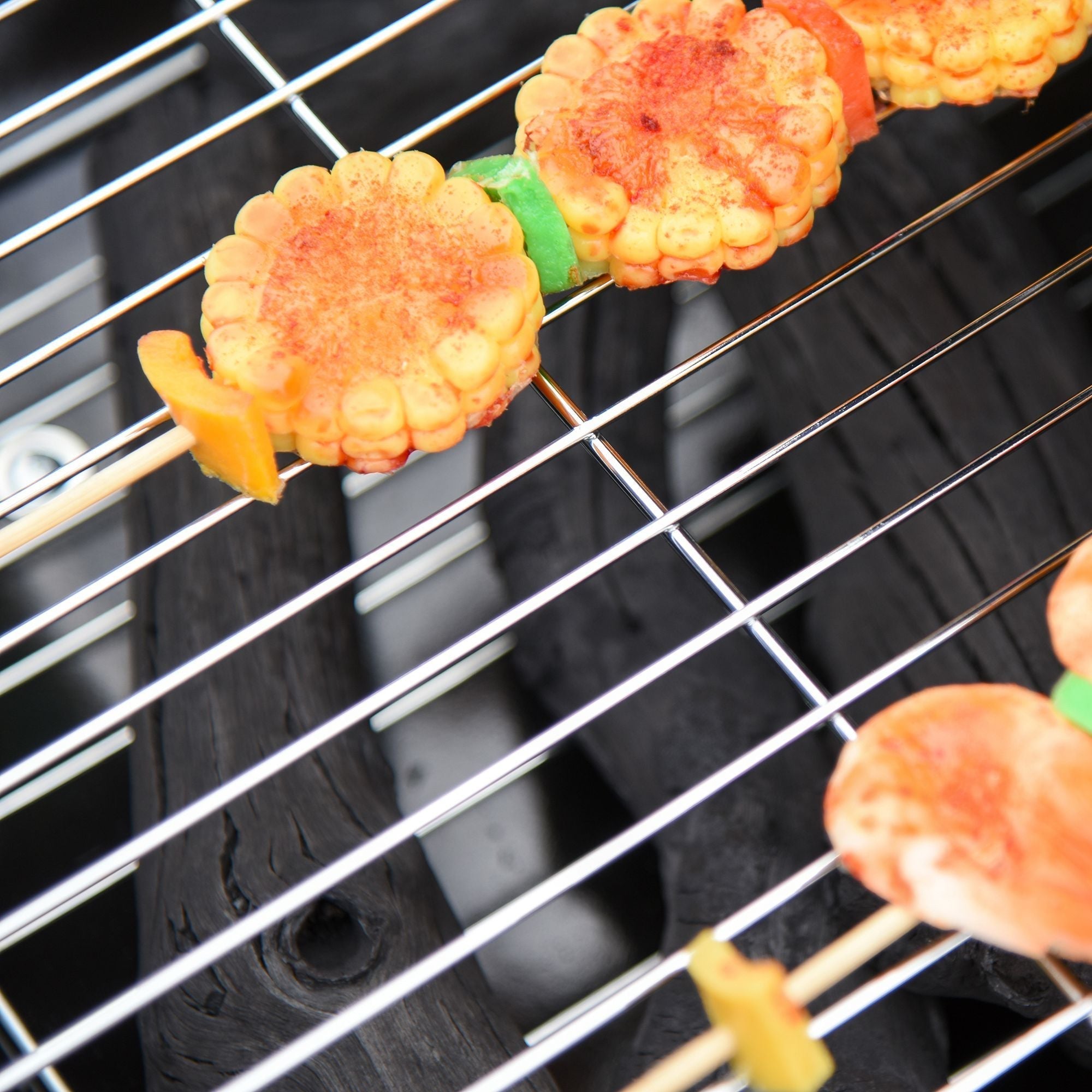Outsunny 21' Portable Charcoal Grill with Wheels and Bottom Shelf