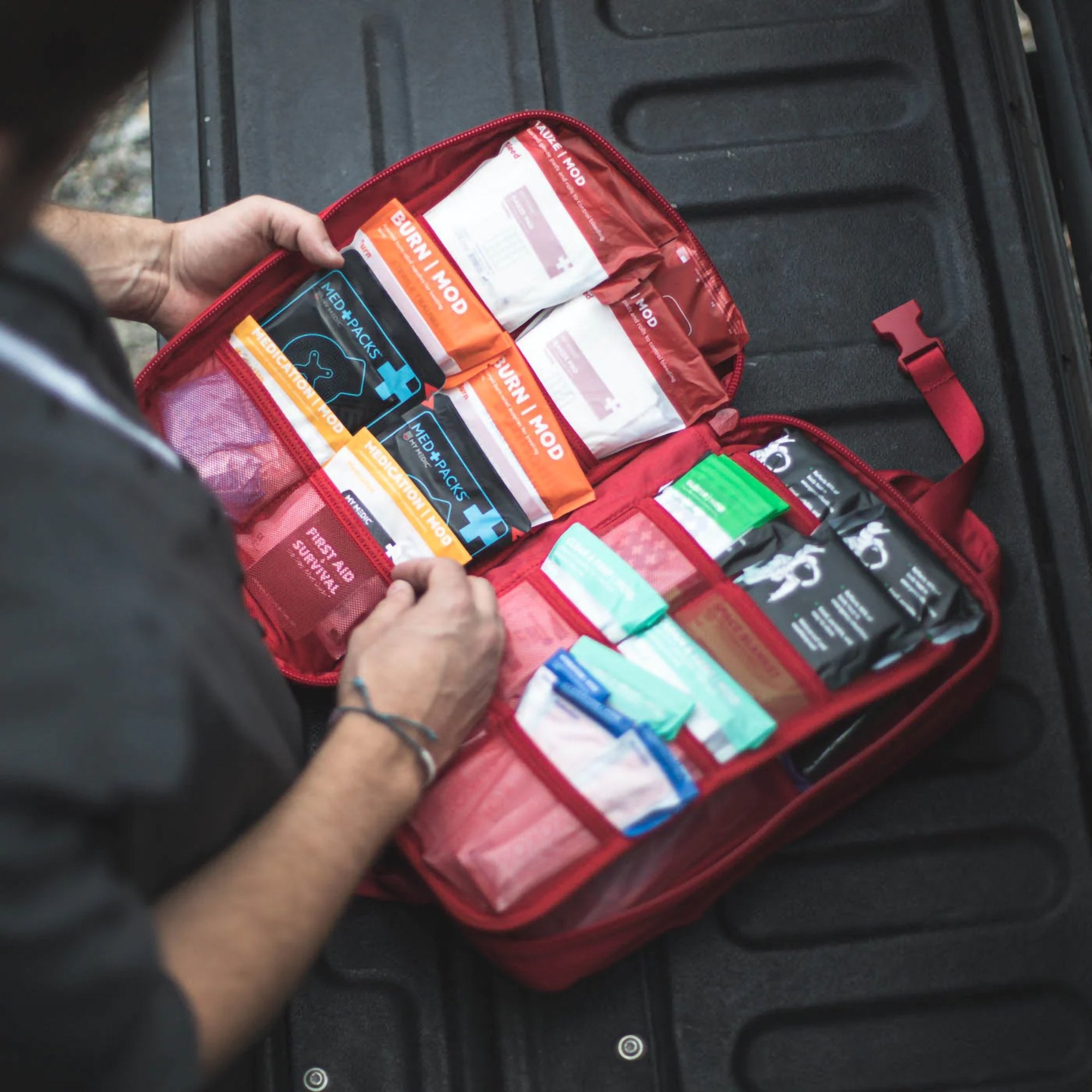 My Medic MyFAK First Aid Kit, Large Trauma Kit with Medical Supplies, Red MM-KIT-U-MFK-LG-RED-STN