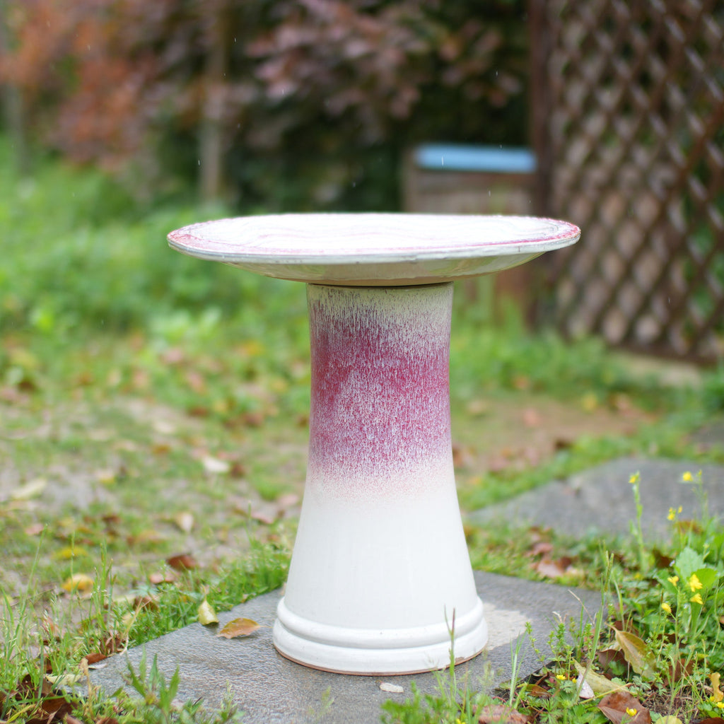 Handmade Glazed Ceramic Bird Bath