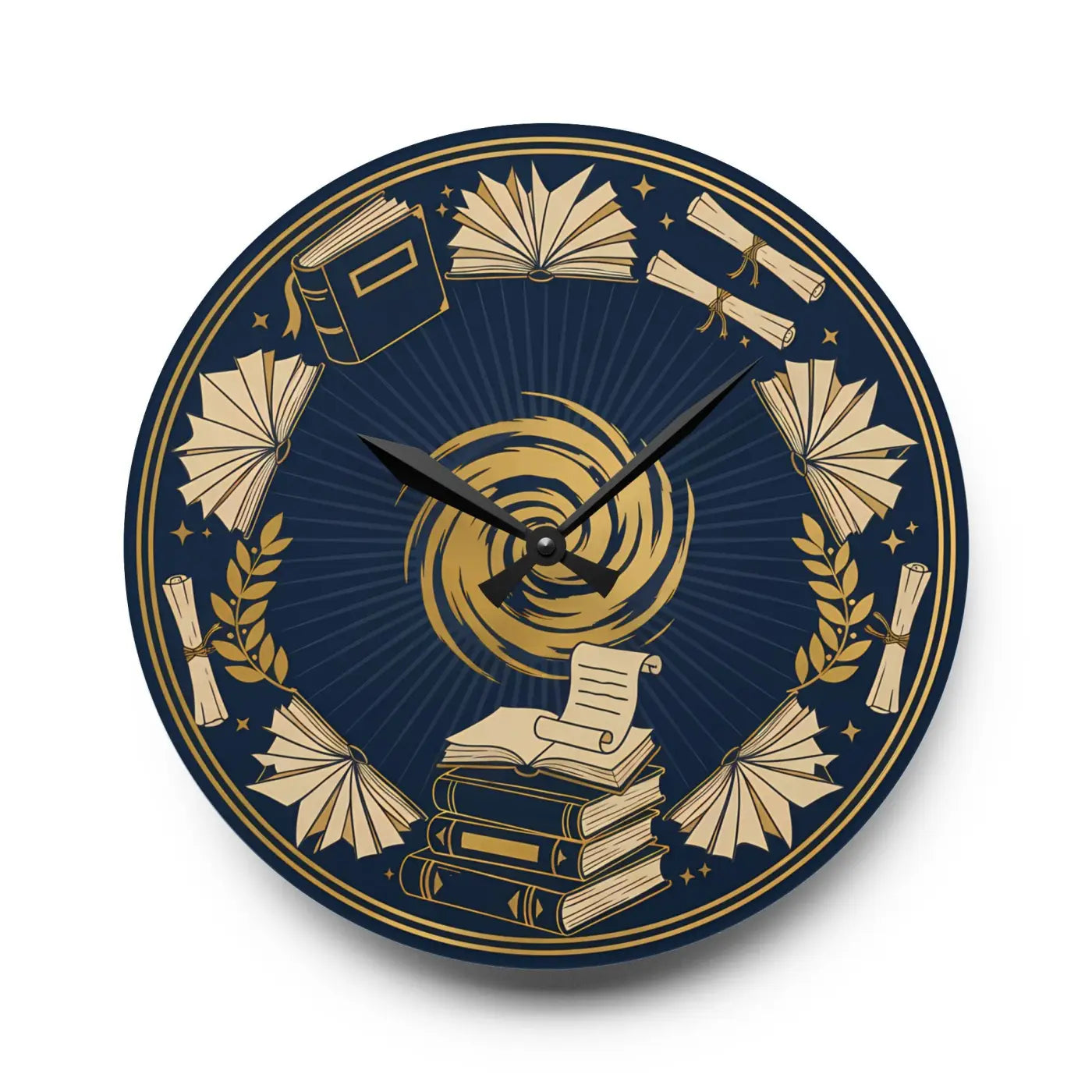 Vintage Books Acrylic Wall Clock – Laurel Design - Dipaliz