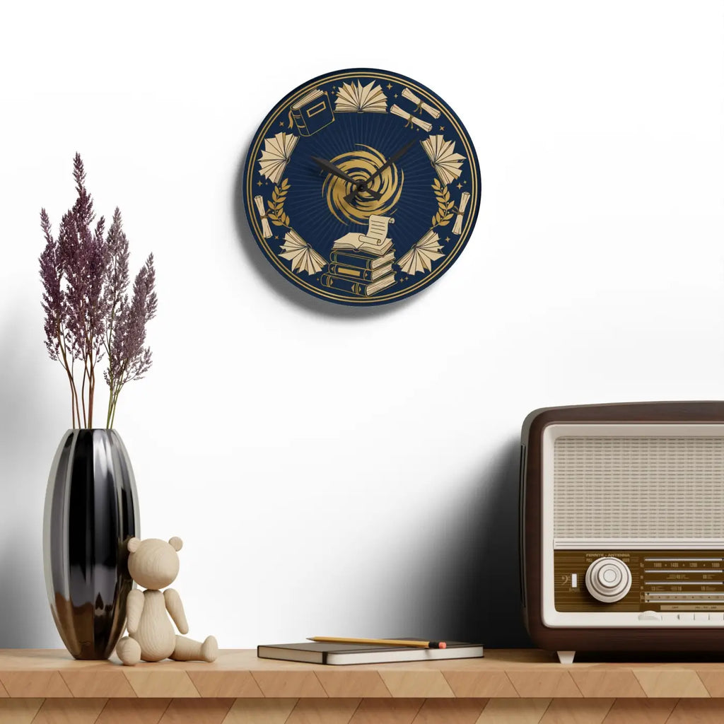 Vintage Books Acrylic Wall Clock – Laurel Design - Dipaliz