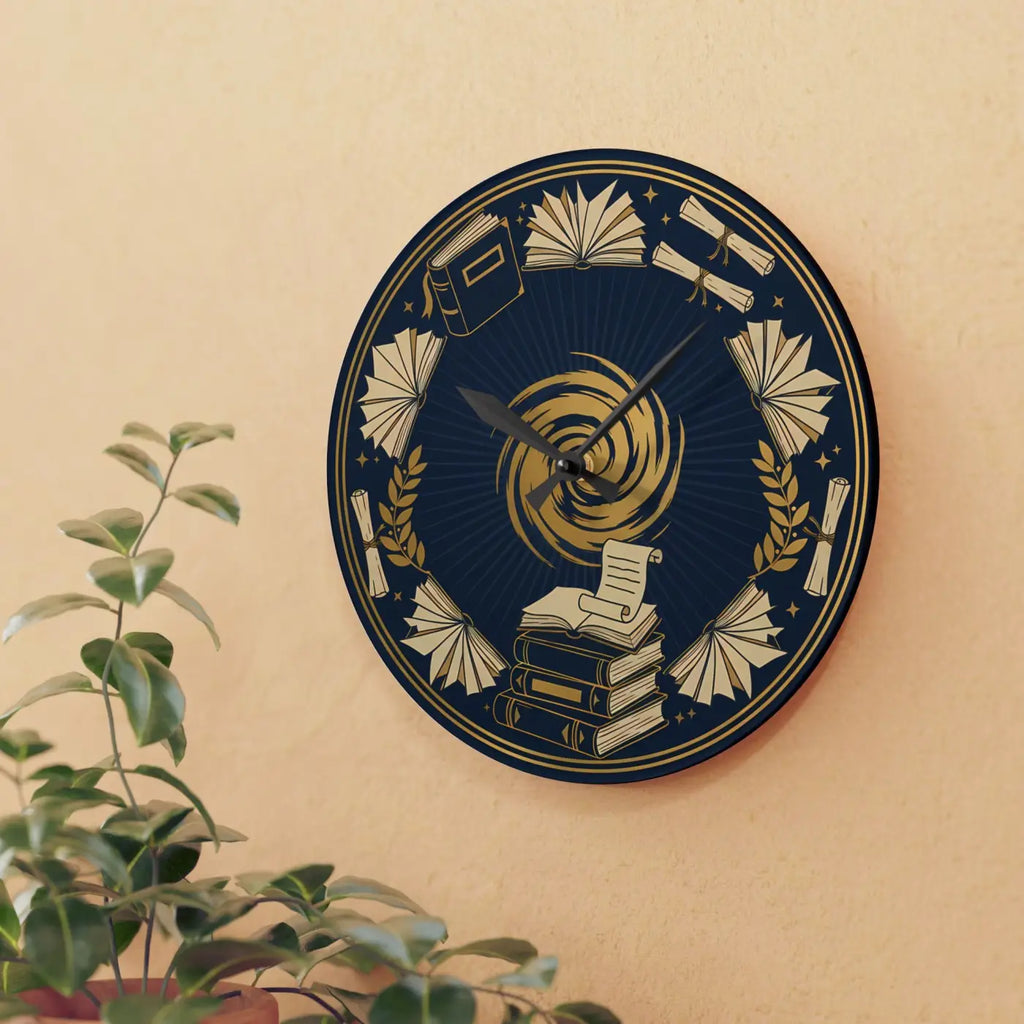 Vintage Books Acrylic Wall Clock – Laurel Design - Dipaliz