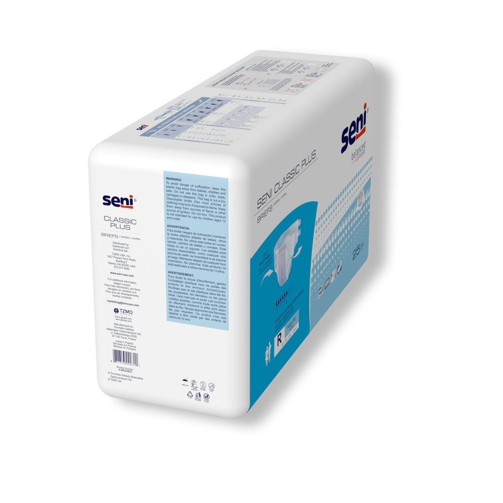 Seni® Classic Plus Moderate to Heavy Absorbency Incontinence Brief, Regular S-RE25-BC2