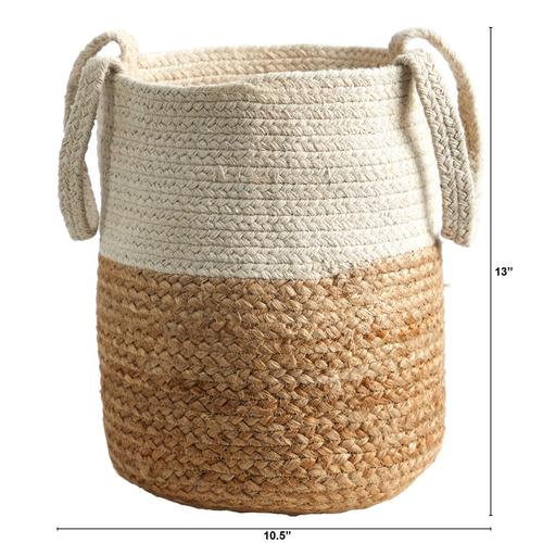 12.5" Handmade Natural Jute and Cotton Planter