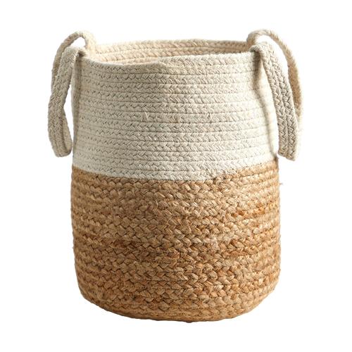 12.5" Handmade Natural Jute and Cotton Planter