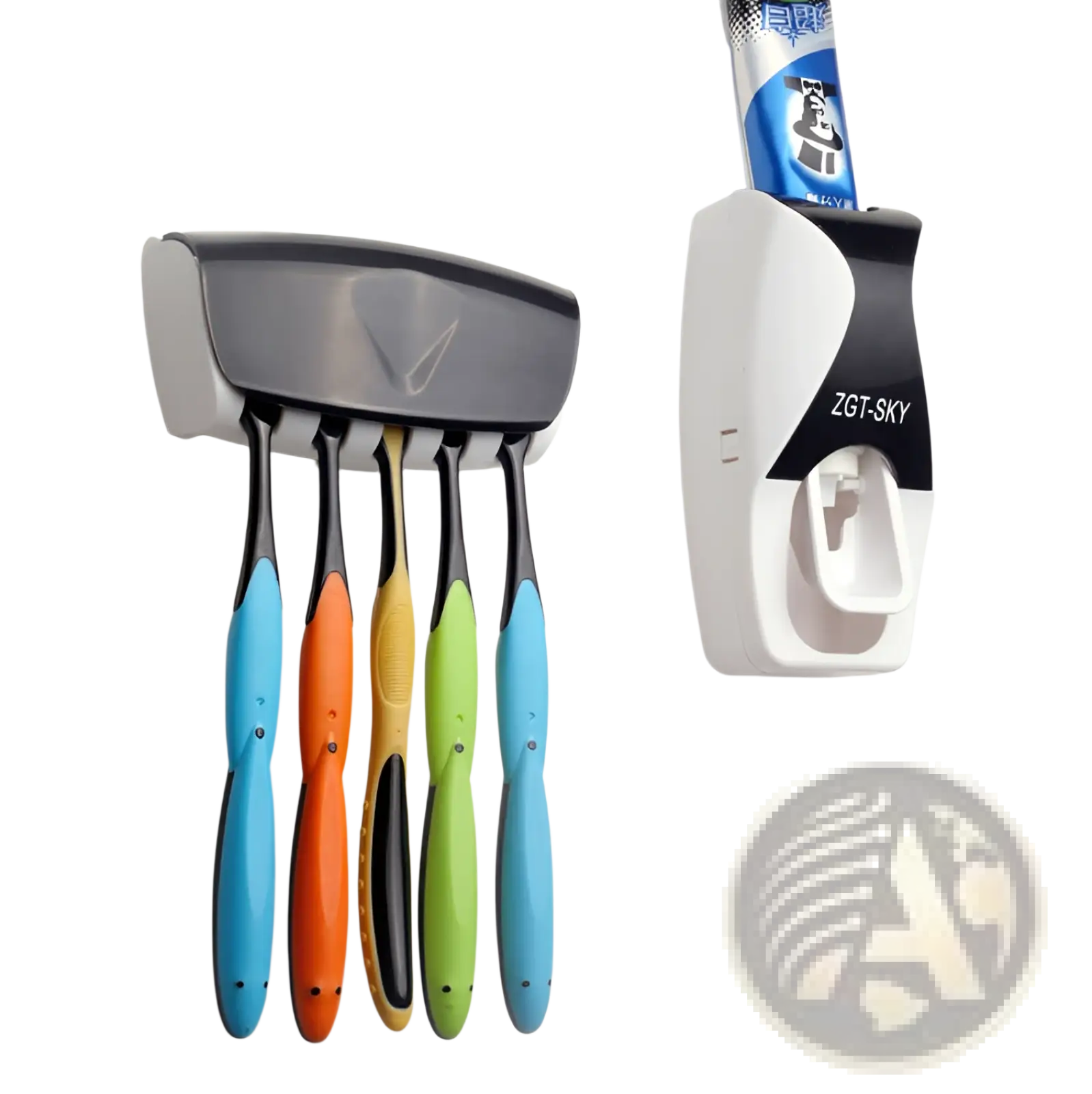 Automatic Toothpaste Dispenser and Toothbrush Holder Set