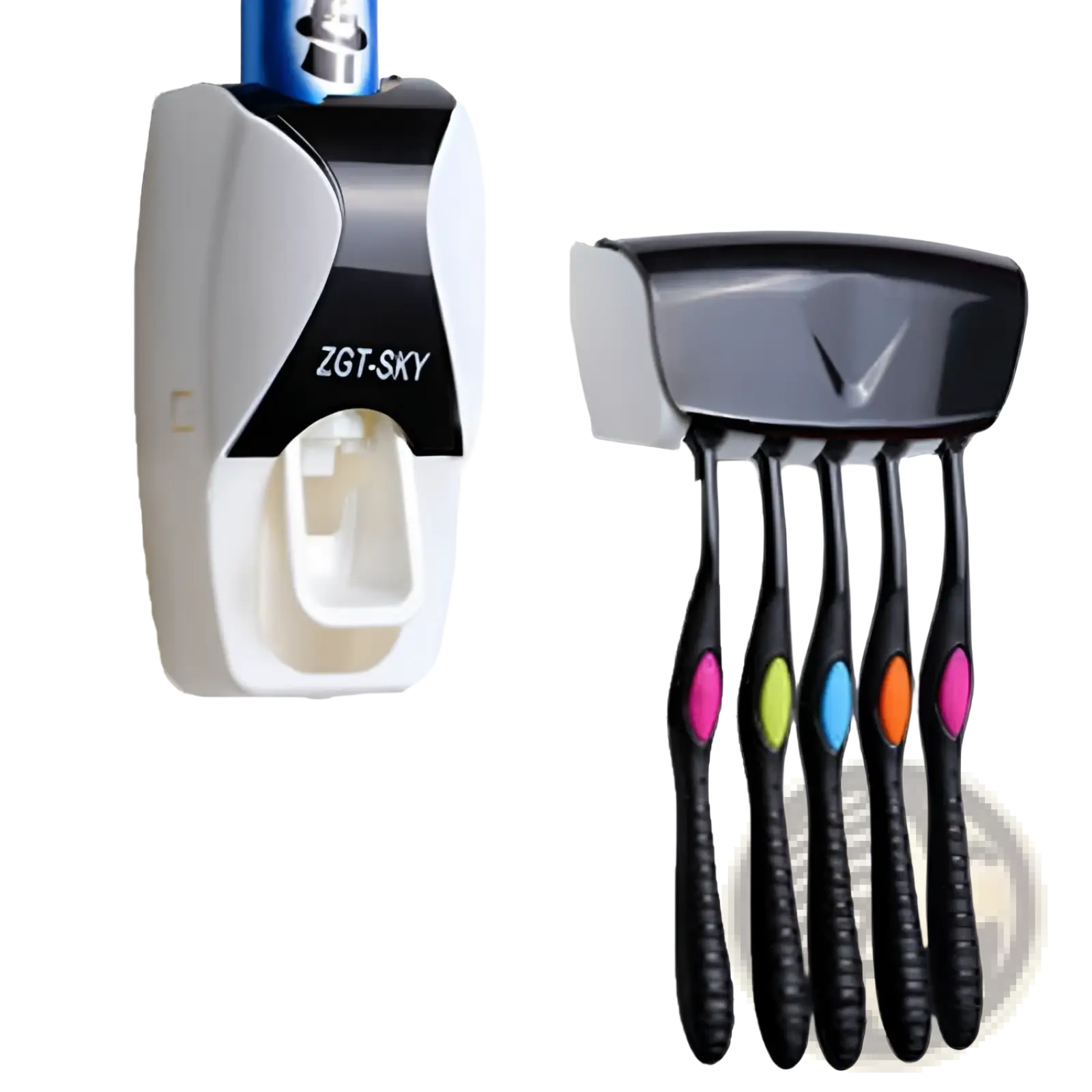 Automatic Toothpaste Dispenser and Toothbrush Holder Set