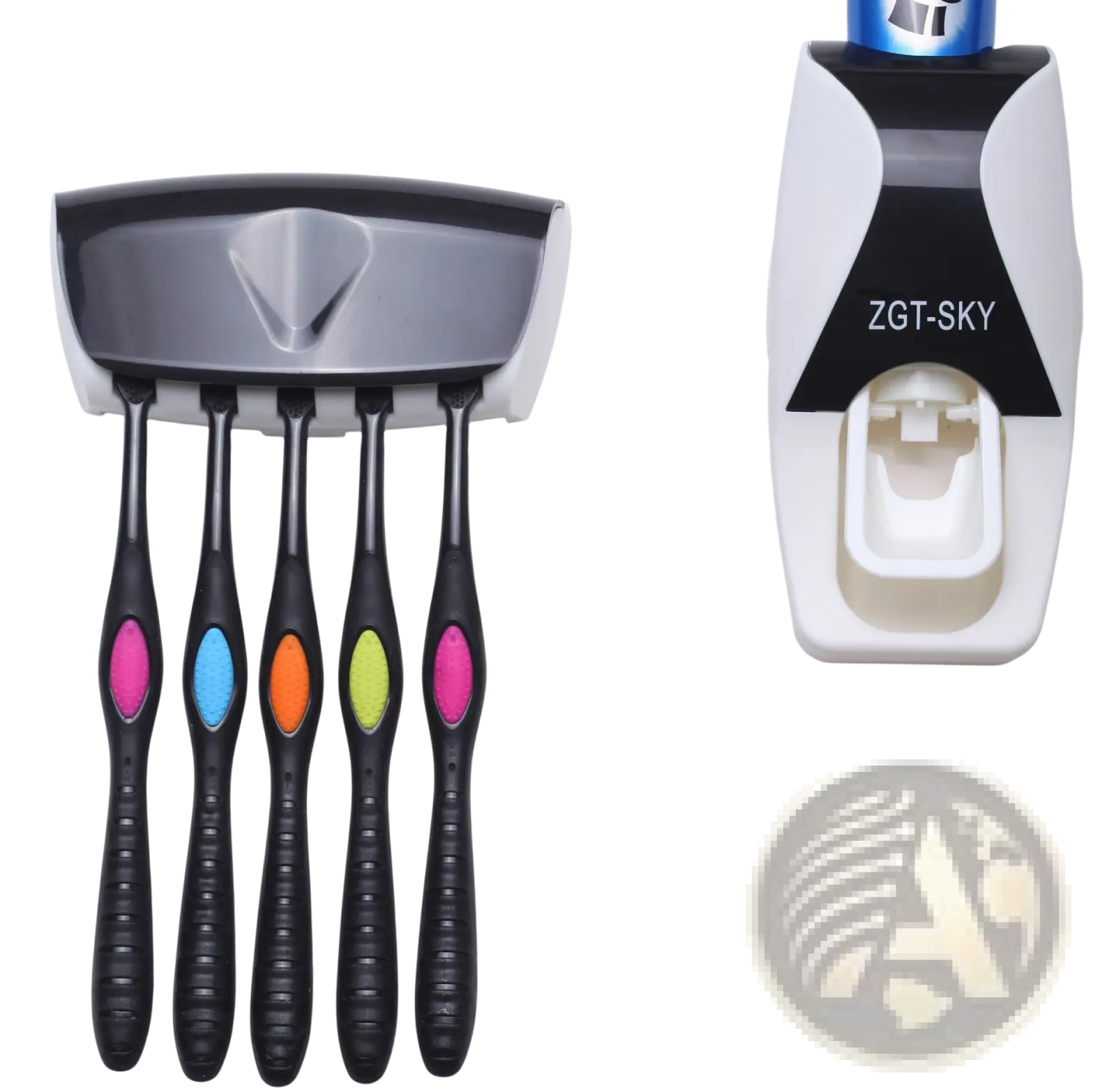 Automatic Toothpaste Dispenser and Toothbrush Holder Set