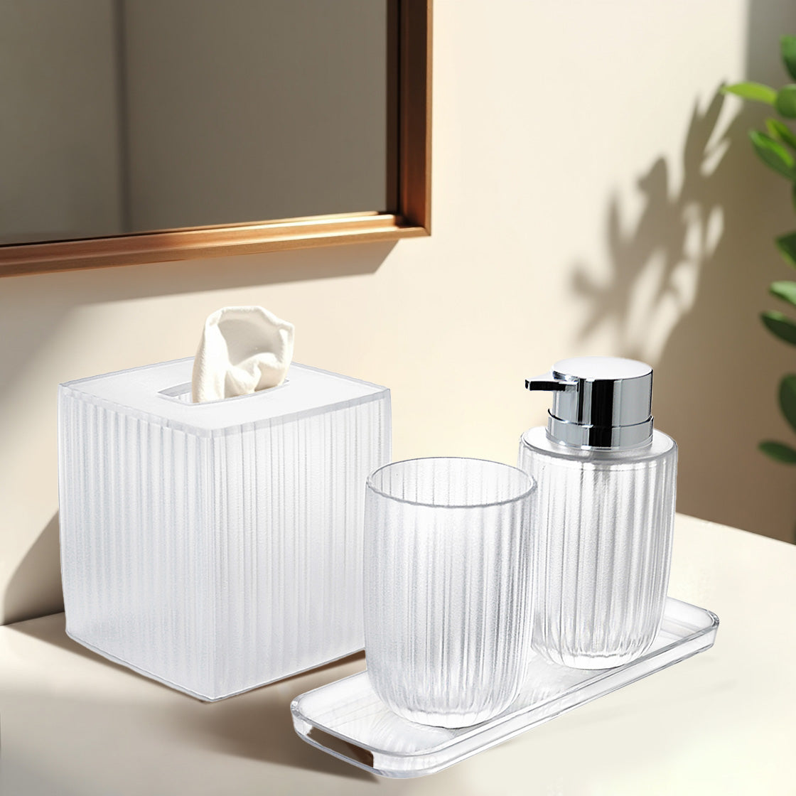 The Shirah Collection – Elegant Modern Bathroom Décor Accessories Set of 4