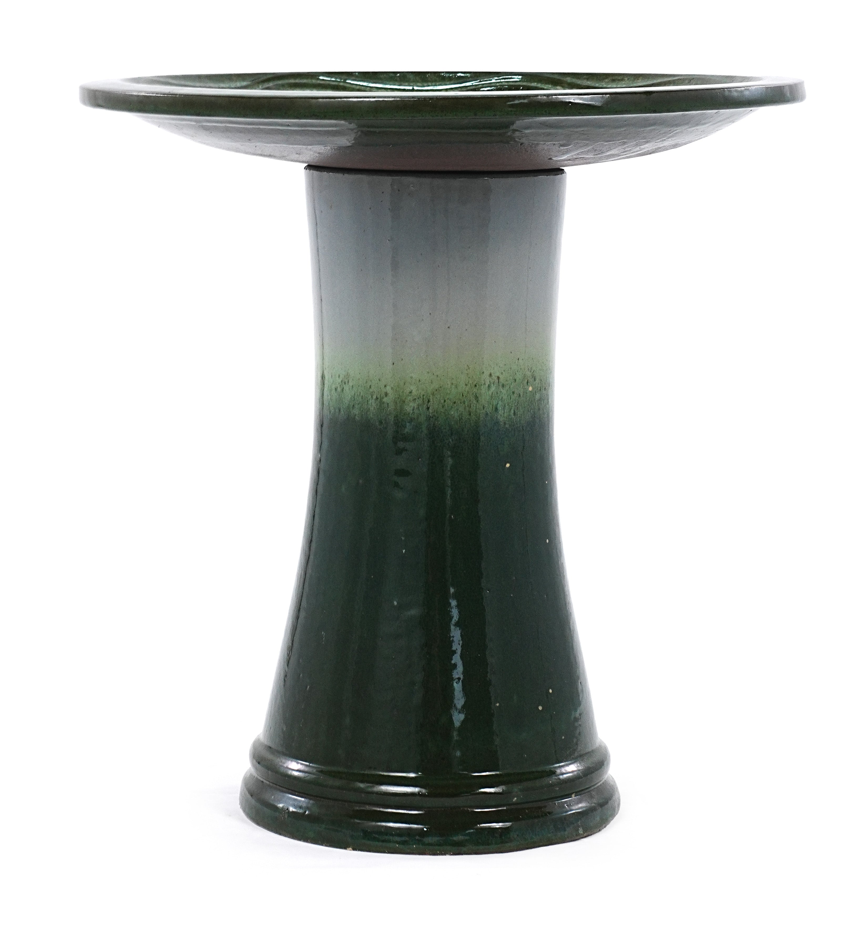17" Ceramic Bird Bath for Outside, Elegant Tall Outdoor Bird Bath