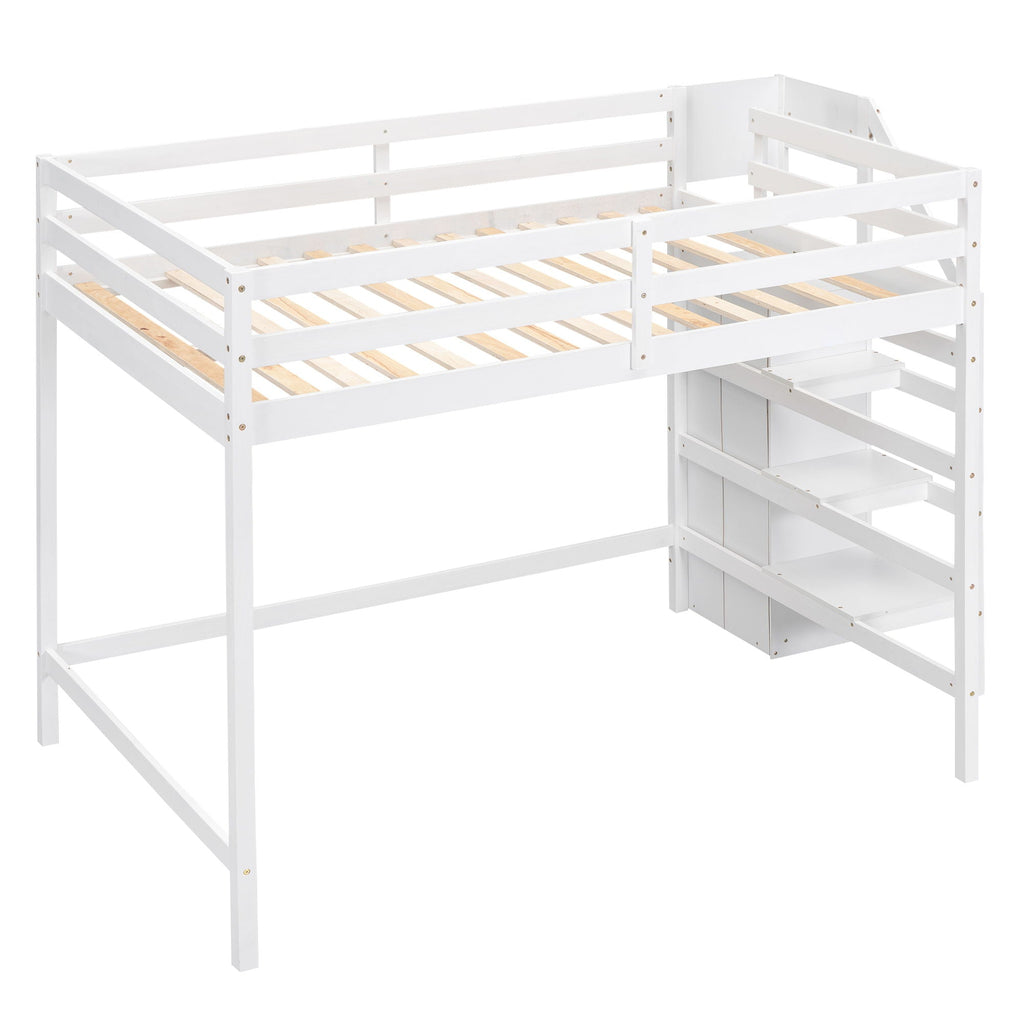 Loft Bed With Built In Storage Wardrobe And Staircase