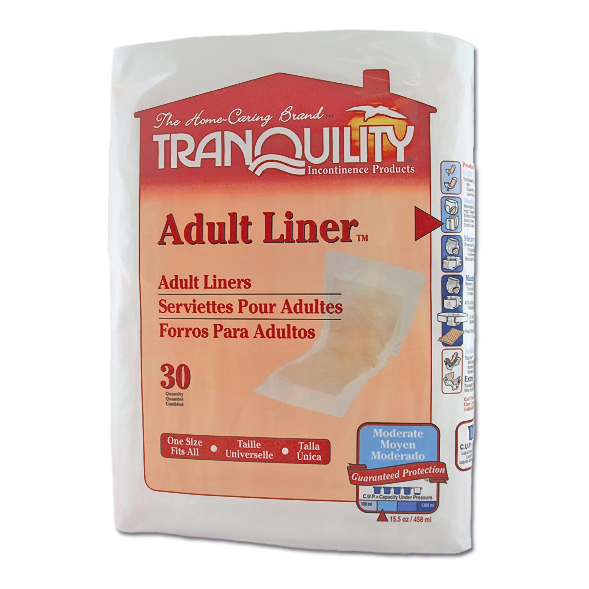 Tranquility® Moderate Incontinence Liner, 9 x 24 Inch 2078