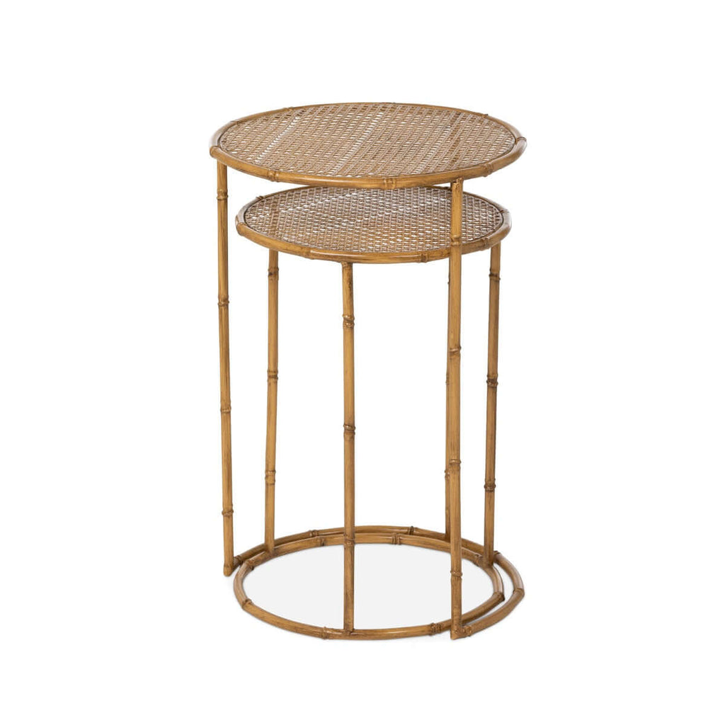 Bamboo Style Iron Nesting Tables Set