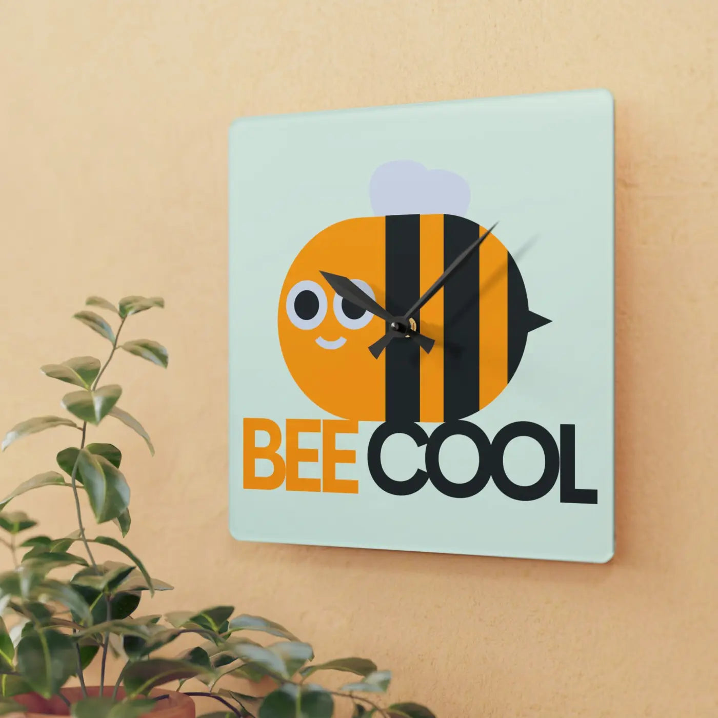 Bees Acrylic Wall Clock – Durable Square Art - Dipaliz