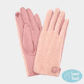 Button Soft Smart Touch Winter Gloves
