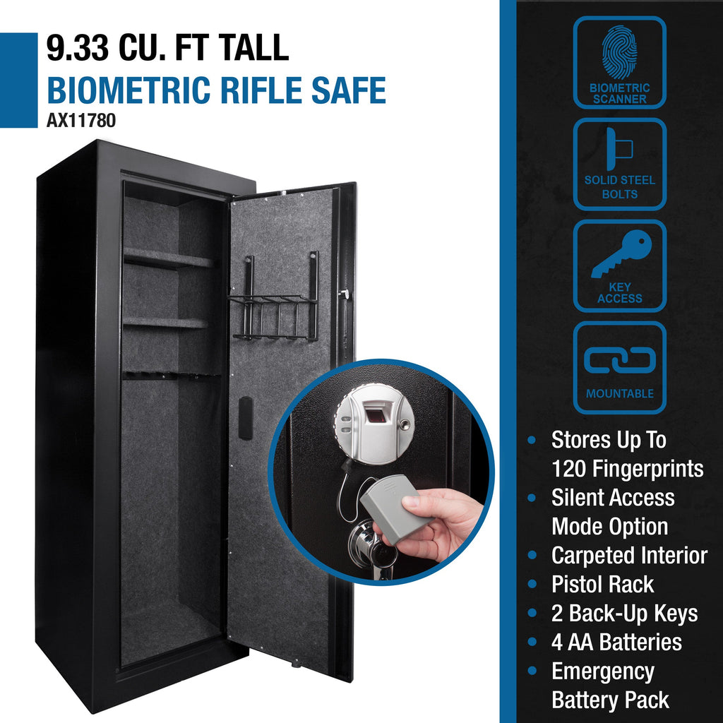 9.33 Cubic Ft Tall Biometric Rifle Safe