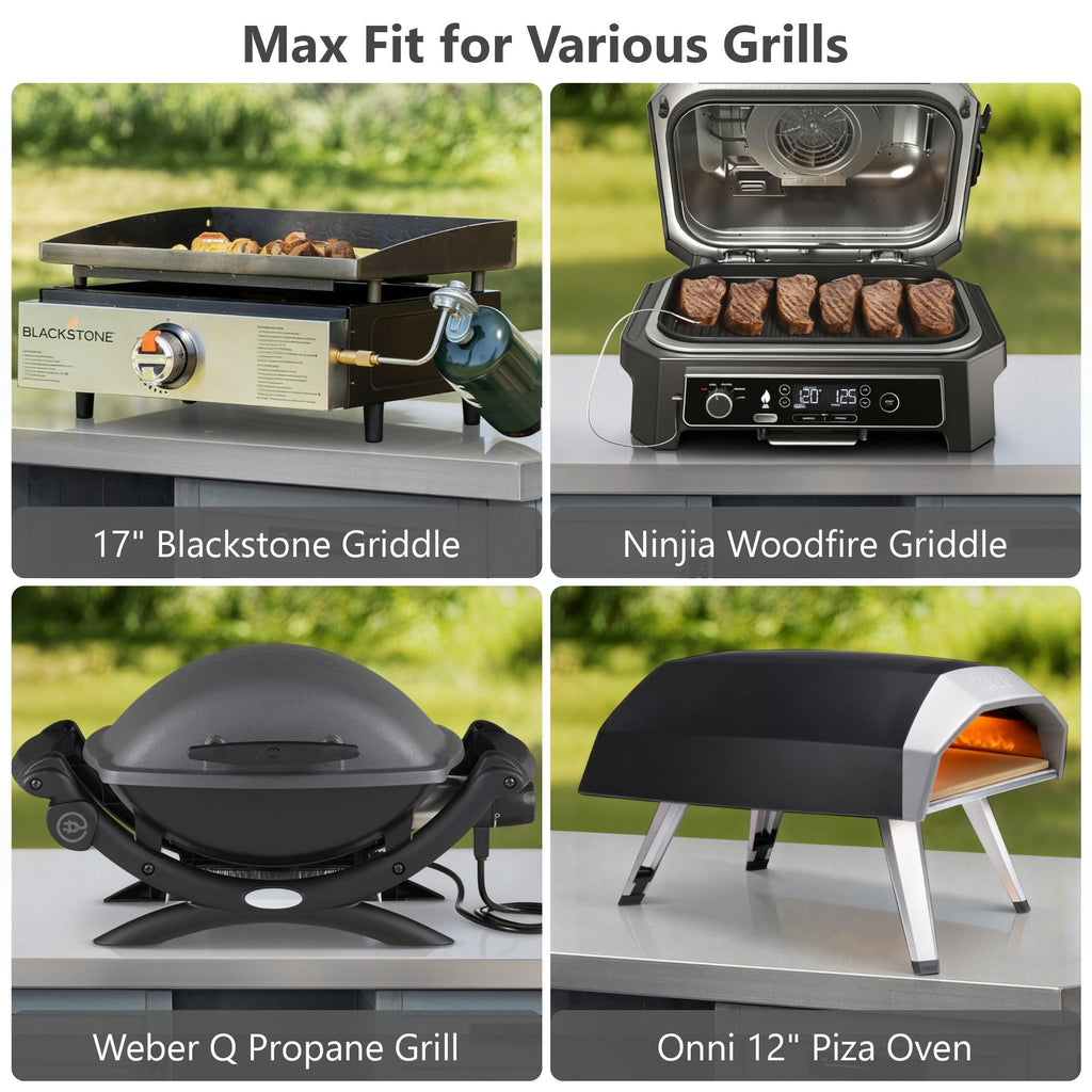 K&K 78.3' Outdoor Kitchen Island with Foldable Grill Table