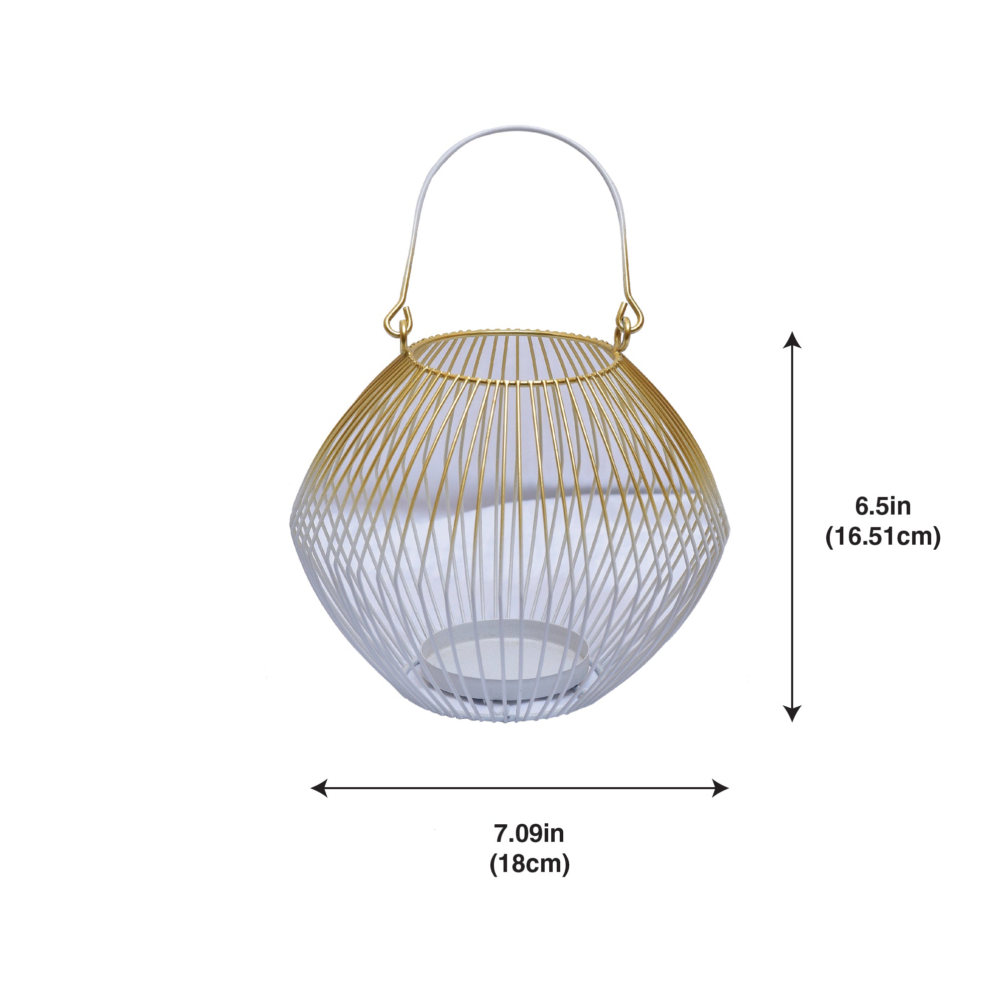 White and Gold Candle Holder Lantern