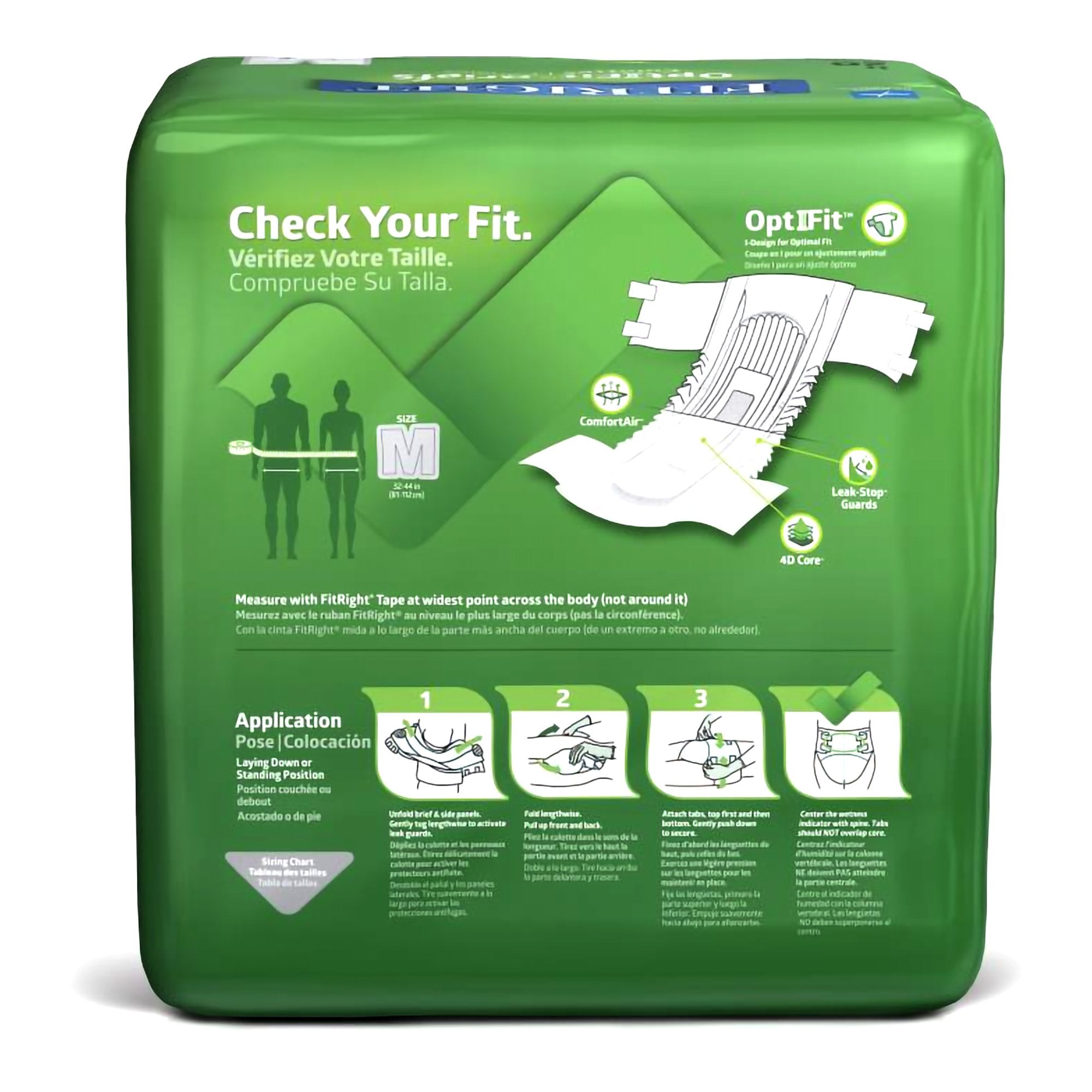 Incontinence Brief FitRight™ Plus Adult Medium Unisex Disposable Moderate Absorbency FITPLUSMD