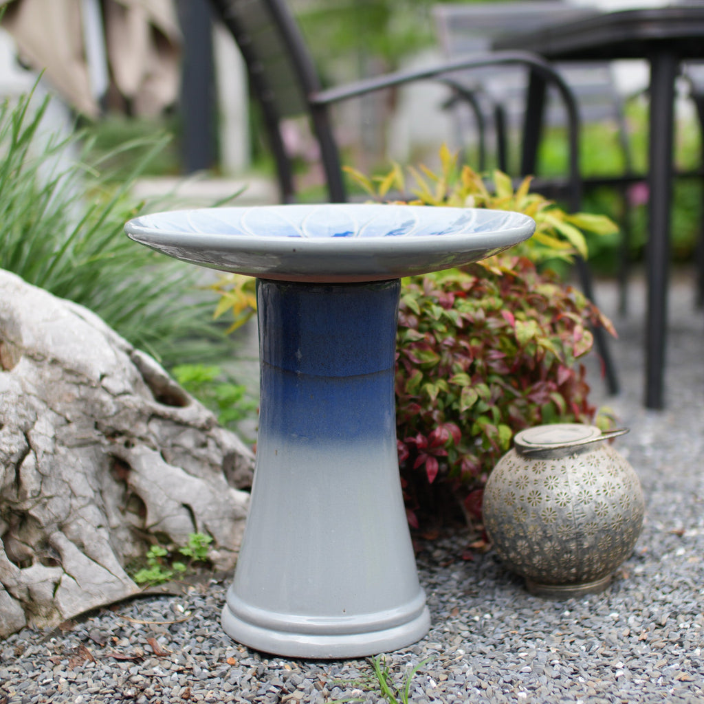 Handmade Glazed Ceramic Bird Bath